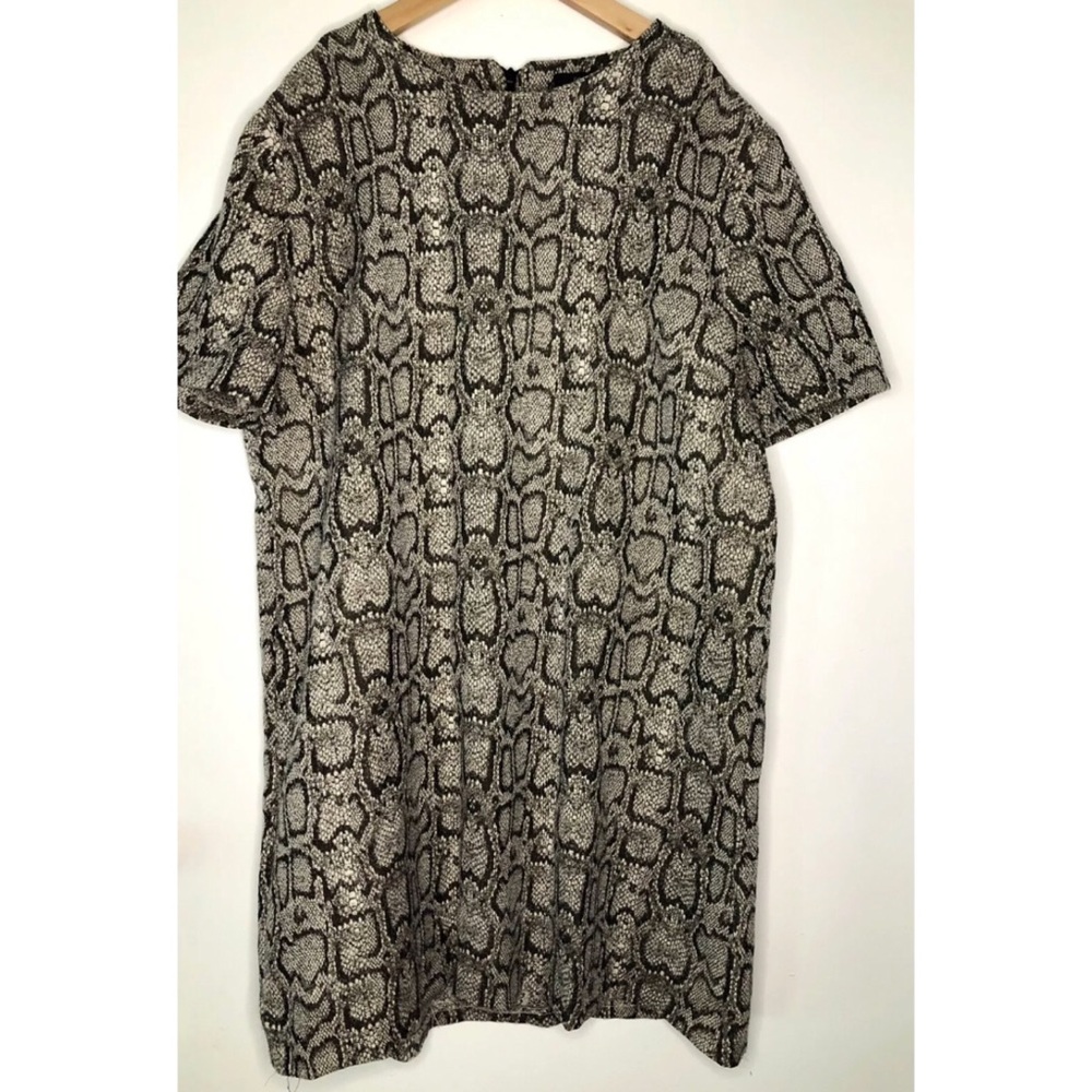 Zara Women boxy snake print dress medium
